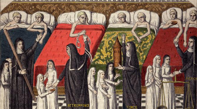 Enluminure extraite du Livre de vie active de l’Hôtel-Dieu de Paris de Jehan Henry, vers 1482-1483