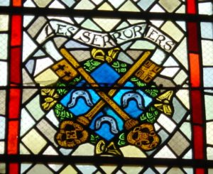 Blason des Serruriers - Vitraux de l'église de Vézelise