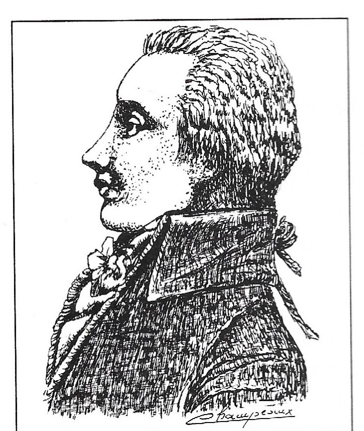 Portrait de Jean-Baptiste Salle, d'après une gravure de l'époque. Dessin Daniel Champeaux